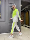 Paraşütlü Ekru Neon Yeşili Eşofman Takımı 