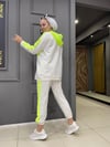Paraşütlü Ekru Neon Yeşili Eşofman Takımı 