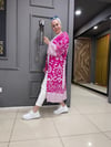 Pembe Beyaz Desen Kimono