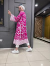 Pembe Beyaz Desen Kimono