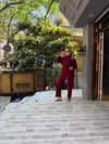 Pileli Oysh Takım Bordo