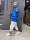 Saks Desenli Kap