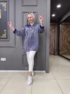 Saten Taşlı Sweat Mor