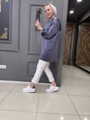 Saten Taşlı Sweat Mor