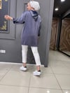 Saten Taşlı Sweat Mor