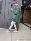 Saten Taşlı Sweat Yeşil