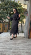 Şifon Siyah Puantiye Etek