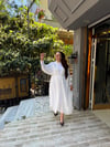 Taşlı Abaya Takım Beyaz