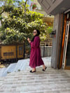 Taşlı Abaya Takım Bordo