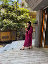 Taşlı Abaya Takım Bordo