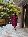 Taşlı Abaya Takım Bordo