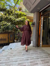 Taşlı Abaya Takım Kahve