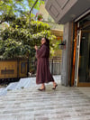 Taşlı Abaya Takım Kahve
