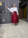 Taşlı Etek Bordo