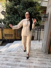 Taşlı Takım Krem