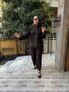 Taşlı takım siyah