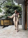 Trend Cep Detay Tensel Takım Krem