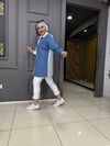 Yazılı Kot Gömlek Beyaz