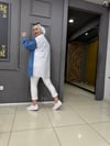 Yazılı Kot Gömlek Beyaz