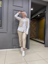 Yelekli Deri Takım Krem