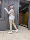 Yelekli Deri Takım Krem
