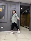 Yeşil Çizgili İçlik Detaylı Gömlek