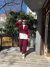 Yırtmaçlı 3'lü Takım Bordo