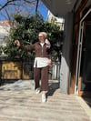 Yırtmaçlı 3'lü Takım Kahve