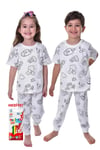 Boyanabilir Çocuk Pijama Takımı Unisex - %100 Pamuklu ve Hediyeli Kalem Seti