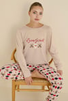 Kadın Termal Pijama Takımı – Bonjour Ayıcık Desenli, Yumuşak ve Sıcacık