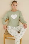 Kadın Termal Pijama Takımı Kalp Desenli – Yumuşak ve Rahat