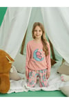 Kız Çocuk Pembe Yumuşak Termal Pijama Takımı