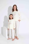 Tarık Anne-Kız Kombin Termal Pijama Takımı - Ekru ve Renkli Çizgili (Ayrı Satılır)