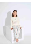 Tarık Anne-Kız Kombin Termal Pijama Takımı - Ekru ve Renkli Çizgili (Ayrı Satılır)
