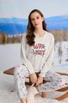 Termal Pijama Takımı Uzun Kollu Yumuşak Kumaş Gri