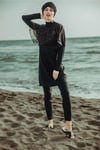 Tesmay Tesettür Mayo Tam Kapalı Pareolu 4'lü Takım Hijab Swimsuit