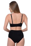 Tüllü Bağcıklı Yüksek Bel Bikini 5021 Siyah