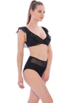 Tüllü Fırfırlı Bikini Mayo 2'li Slip Mayo Bikini Takımı