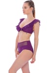 Tüllü Fırfırlı Bikini Mayo 2'li Slip Mayo Bikini Takımı