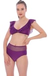 Tüllü Fırfırlı Bikini Mayo 2'li Slip Mayo Bikini Takımı
