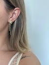 Sallantılı Yeşil Mineli Küpe