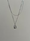 Silver Baget Taşlı Kolye