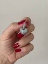 Silver Renk Bombeli Kalp Küpe