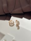 Taşlı Zımbalı Küpe Silver