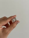 Taşlı Zımbalı Küpe Silver