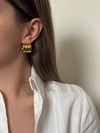 Üç Şerit Halka Küpe Gold