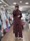 25YGSTKM7329/Ghisa İpek Cupro Üçlü Takım - Bordo