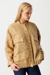26KGSCKT3328/Ghisa Pul Payet Detaylı Bomber Ceket - Camel
