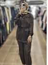 27W1722 FİLELİ ÜÇLÜ TAKIM - KAHVE