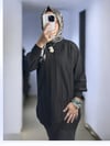 Ghisa Reglan Kol Triko Tunik - Siyah